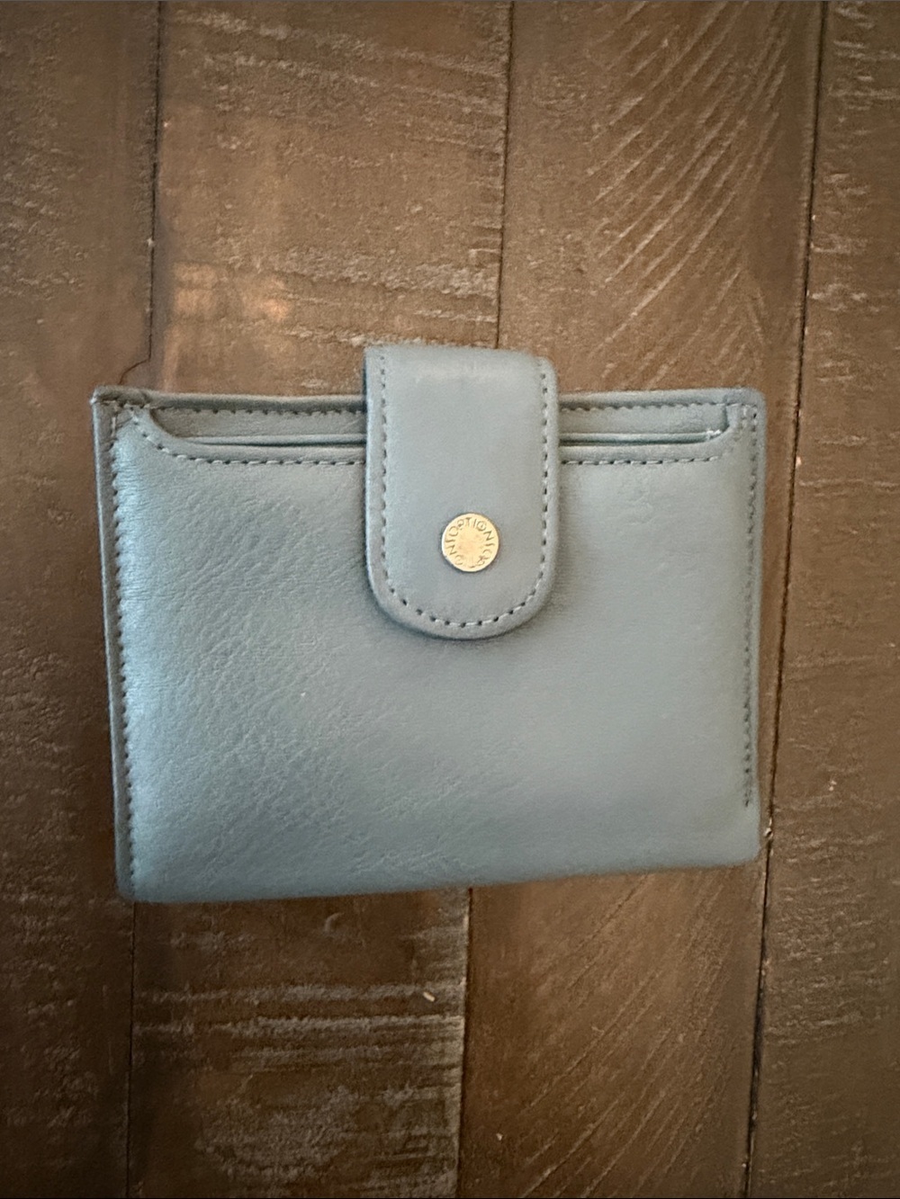 Buxton Options Pale Blue Leather Snap Wallet